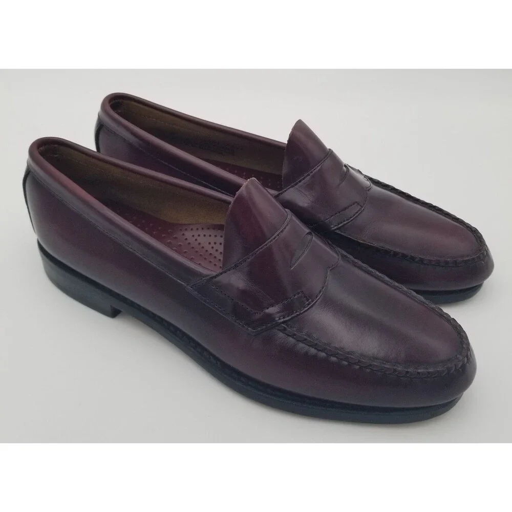 G. H. Bass & Co. Weejuns Burgandy Oxblood Leather Penny Loafers Men's Size 11 D